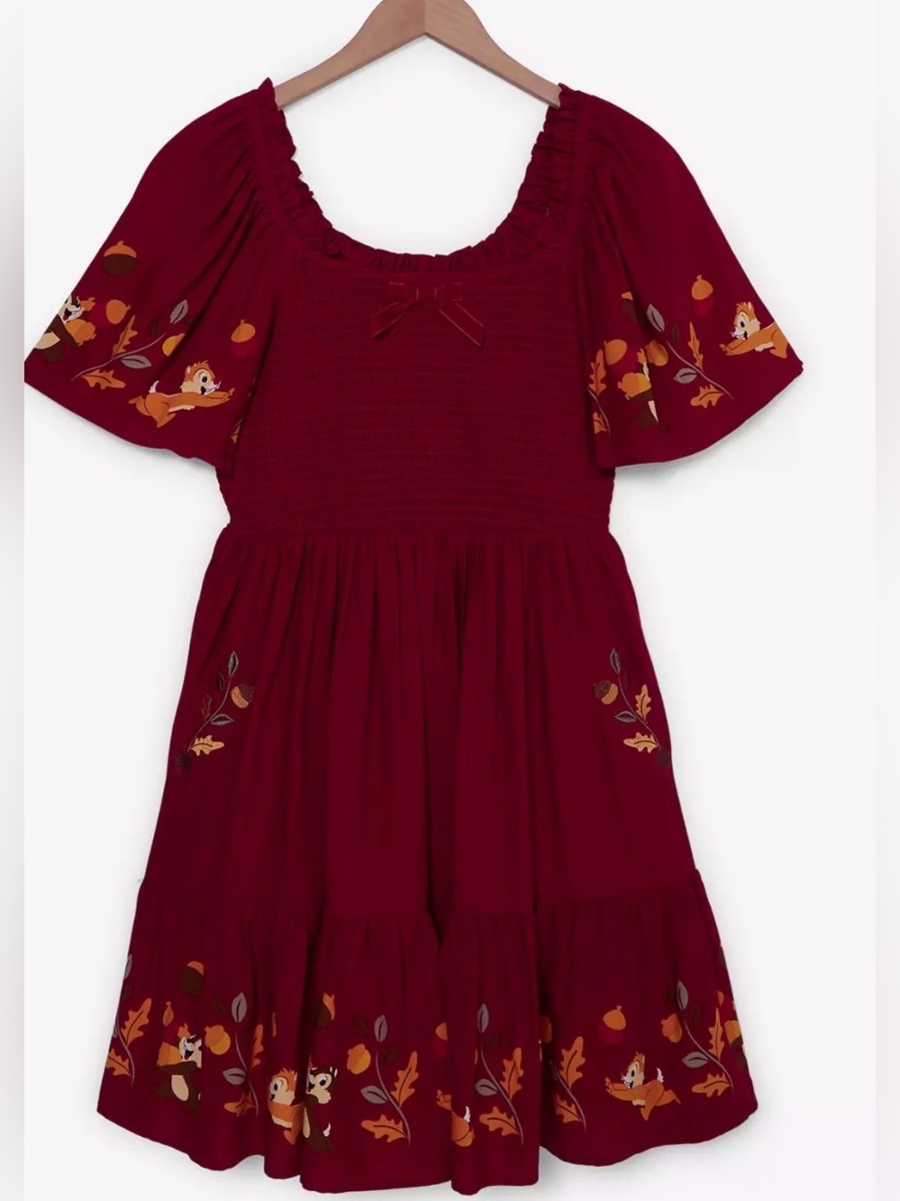 NWT Disney Chip and Dale smocked autumn knee length dress size 3X